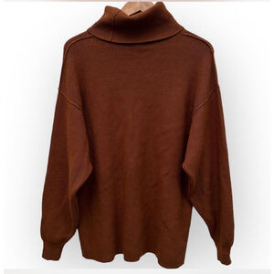 Free people womens softly structured tunic knit top sweater terracotta size m